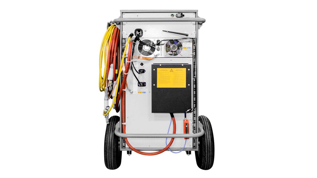 Cable fault location equipment connections - surge generator and TDR unit for underground cable fault pinpointing