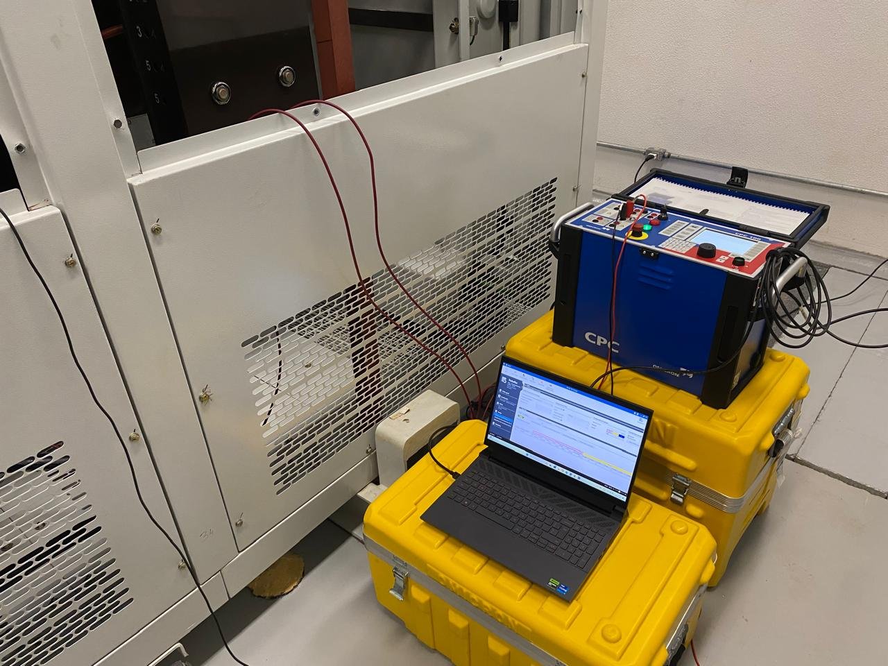 OMICRON CPC 100 multifunction test set in substation - primary testing during commissioning